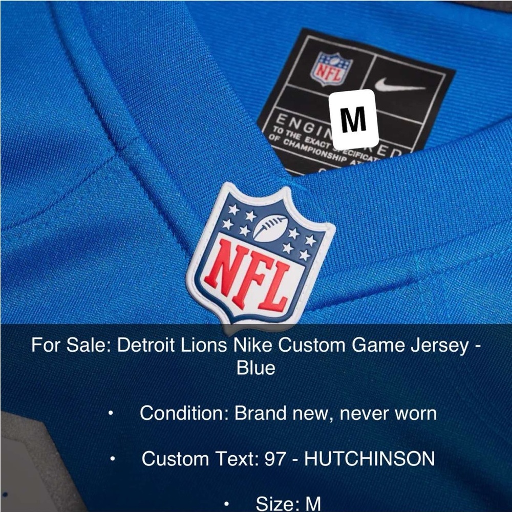 NFL Bright Blue Nike Engineered Football Jersey